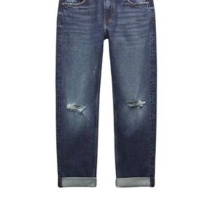 Distressed Blue Jeans